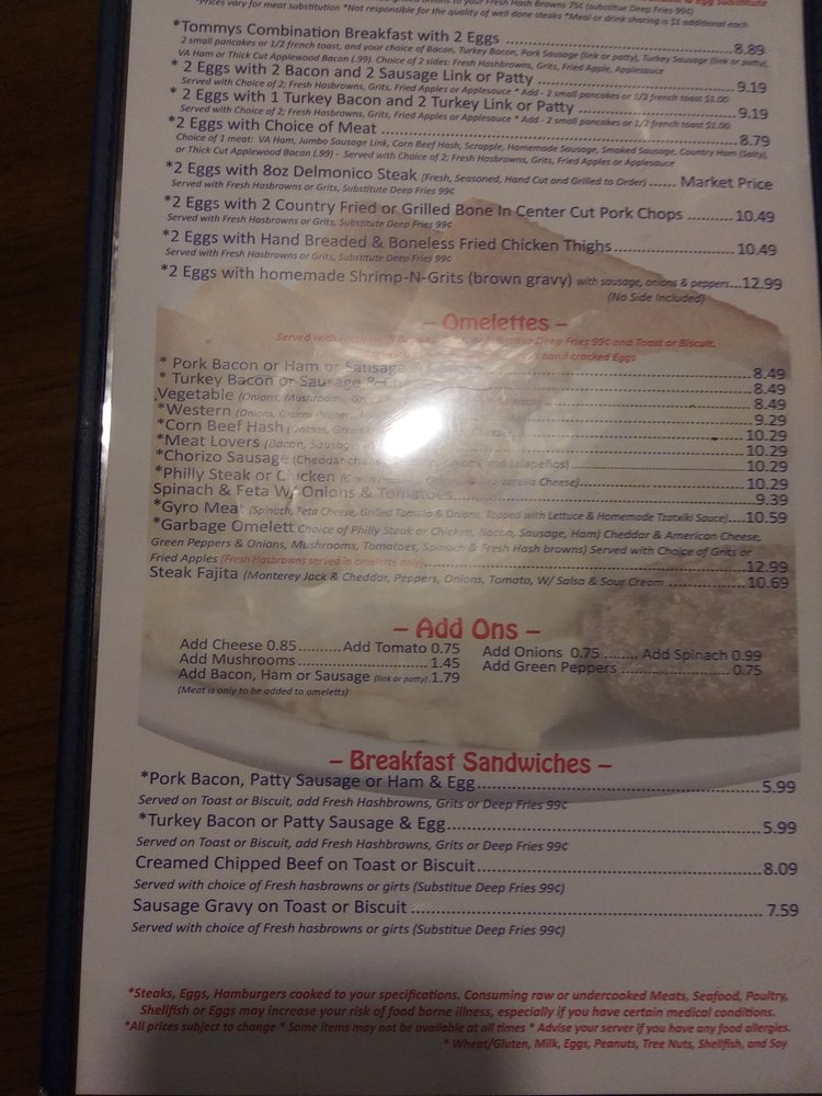 Tommy's Restaurant Menu - Image 3