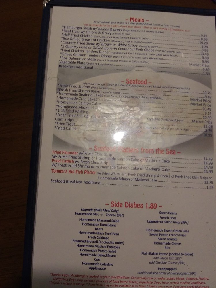 Tommy's Restaurant Menu - Image 4