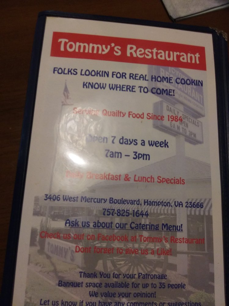 Tommy's Restaurant Menu - Image 6